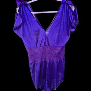 Vintage Petra Fashions Purple Lace Chemise